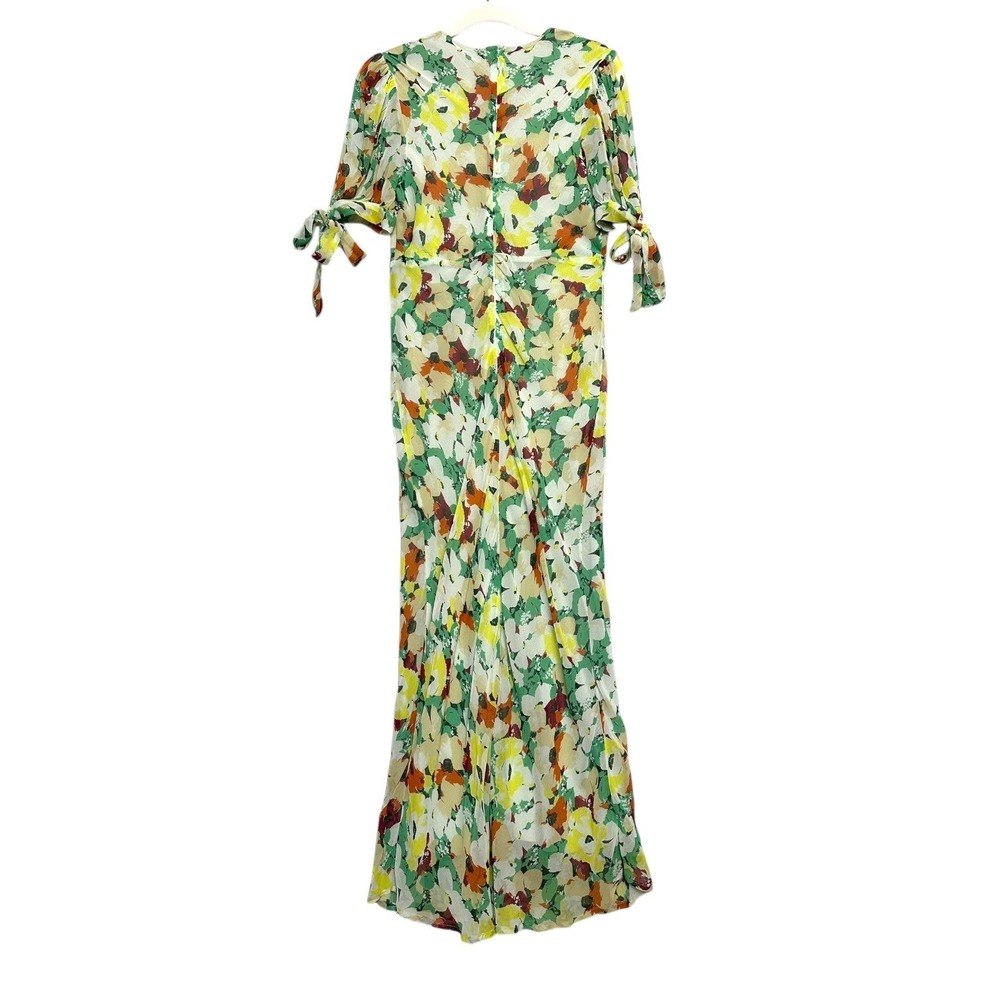 Anthropologie Midi Dress Chiffon Floral Slip Green Sage Multi S NWT Romantic - Picture 5 of 12